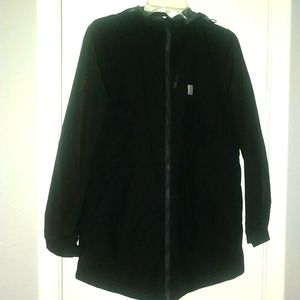 Carhartt Relaxed fit women's black hooded rain jacket M NWOT